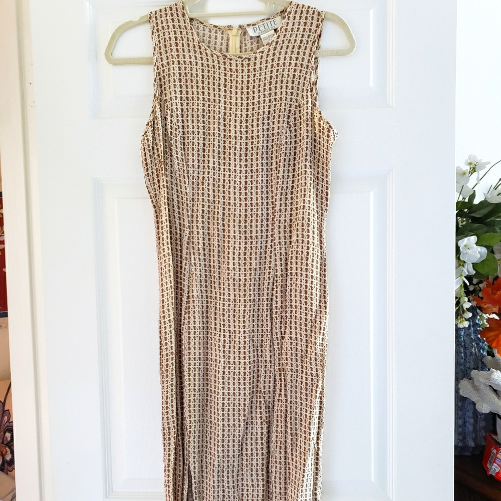 Brown and white dress